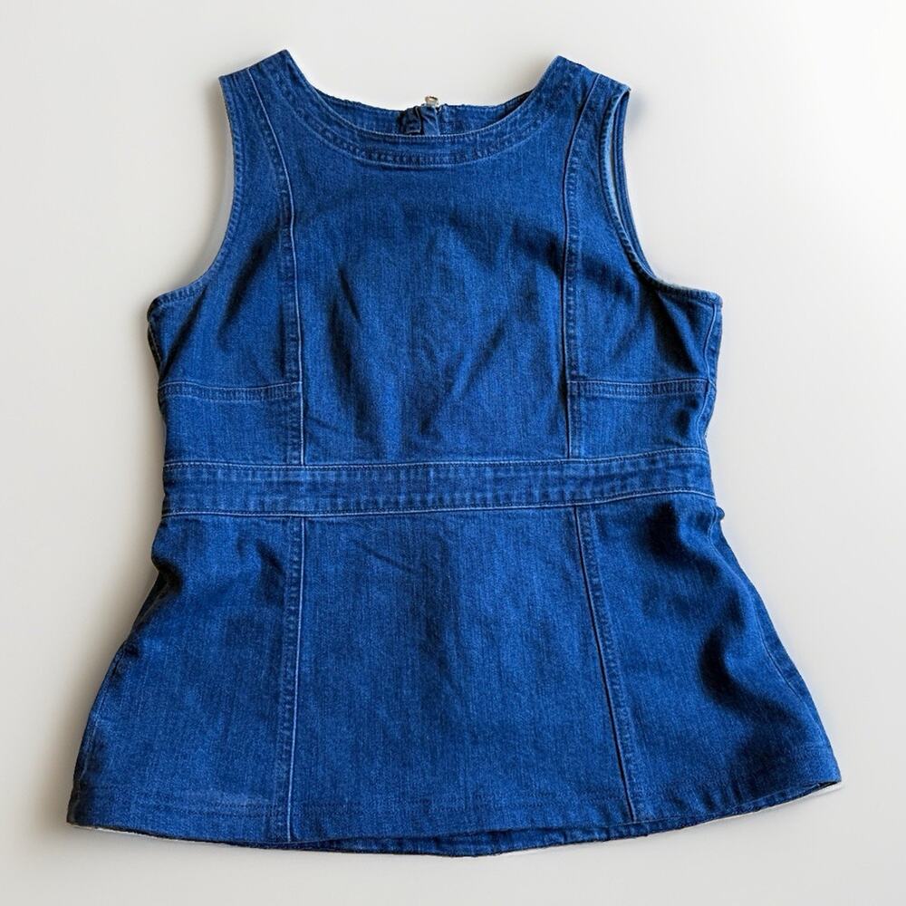 GAP Denim Peplum Top Women’s Size 10 Zip Sleeveless